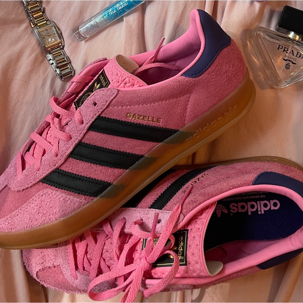 adidas Gazelle Pink and Black Sneakers